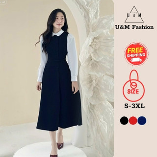  Váy đầm thiết kế có Bigsize U&M tay dài phối cổ sơ mi thanh lịch đi làm đi chơi đi tiệc  V63  