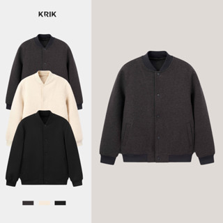  Áo Khoác Dạ Nam KRIK Form Regular Chất Liệu Mềm Mại Bền Màu Thiết Kế Bomber Năng Động AK5202 
