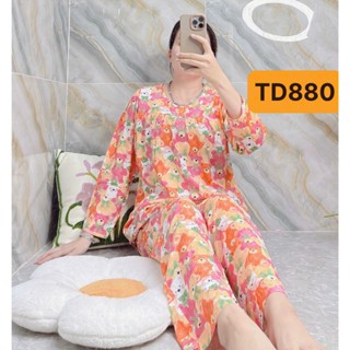  Đồ bộ tole bộ lanh 2 nút mặc nhà tay dài quần dài cổ đính 2 nút F21 VNXK 