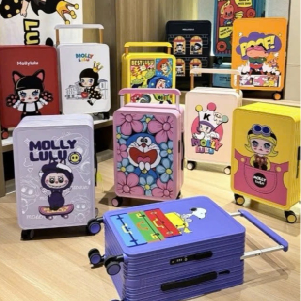 Vali kéo du lịch, Vali nội địa Trung, in hình Labubu Hot Trend ( Size 20inch )