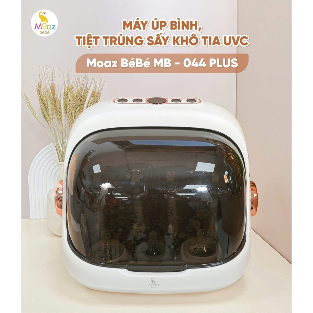 [MẪU MỚI - UVC-ION] Máy úp bình sữa tiệt trùng sấy khô uvc-ion Moaz bebe MB044 bảo quản 72h