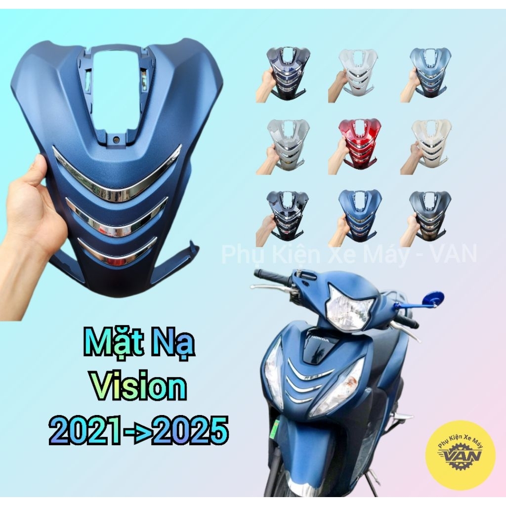 Mặt Nạ Xe VISION 2021-2022-2023-2024-2025 Mẫu 3 Sọc Xi