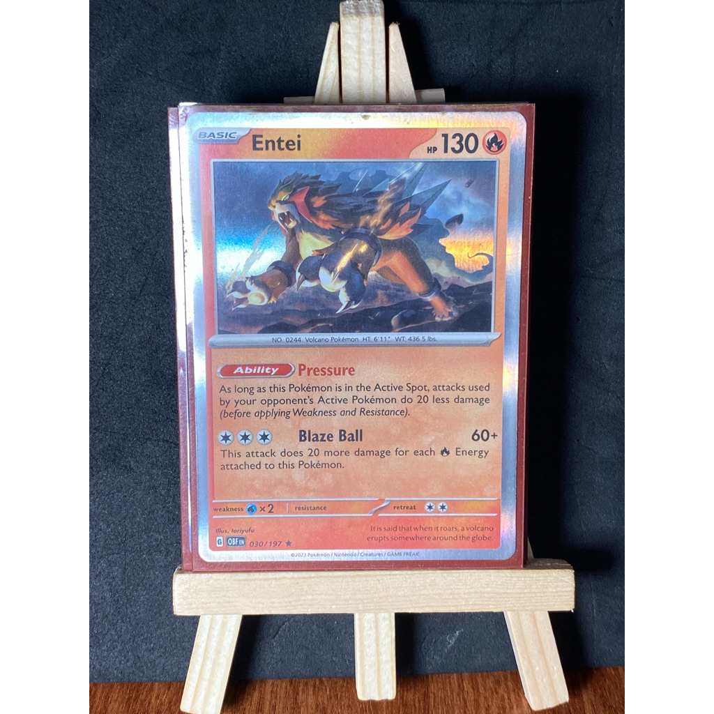 Entei Holo 30/197 Obsidian Flames NM Pokemon Card thẻ hình Pokemon