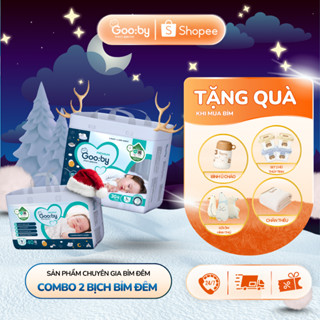   Kèm quà  Combo 2 bịch Bỉm Quần Dán Gooby Premium-Chuyên gia bỉm đêm chống trào 12h đủ size M L XL XXL 