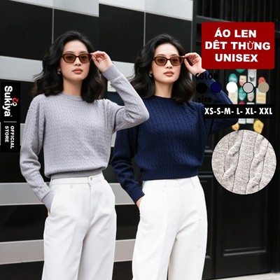 Áo Len Nữ Cổ Tròn SUKIYA Dệt Lắn Thừng Len Lông Thỏ Cao Cấp Kiểu Dáng Unisex Hàn Quốc AL121