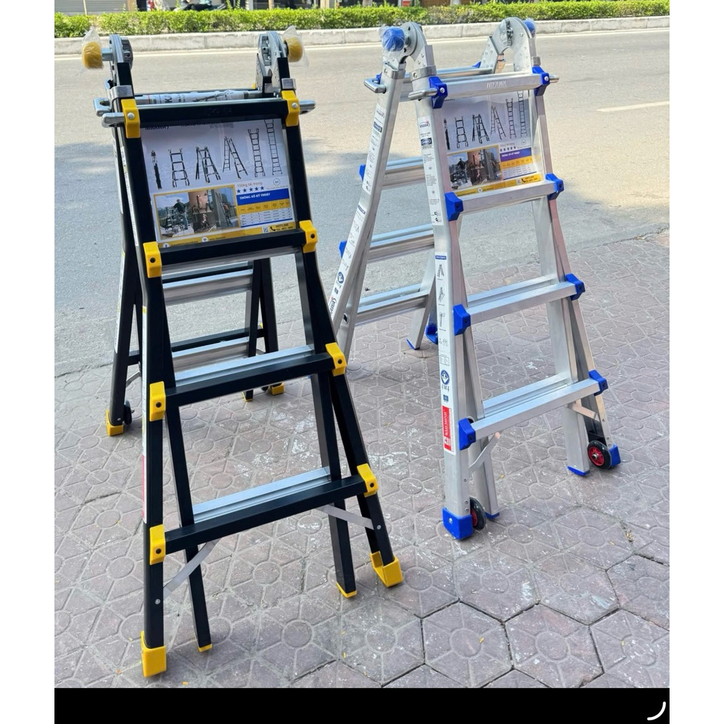 Thang nhôm gấp đa năng NIKAWA 4 bậc NKB44 - NKE44 siêu chắc chắn, Hàng chính hãng, bảo hành 24 tháng