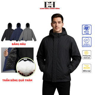  Áo khoác nam trần bông 3 lớp hình quả trám DIHU áo phao toàn thân bên ngoài vải gió dù chống nước 
