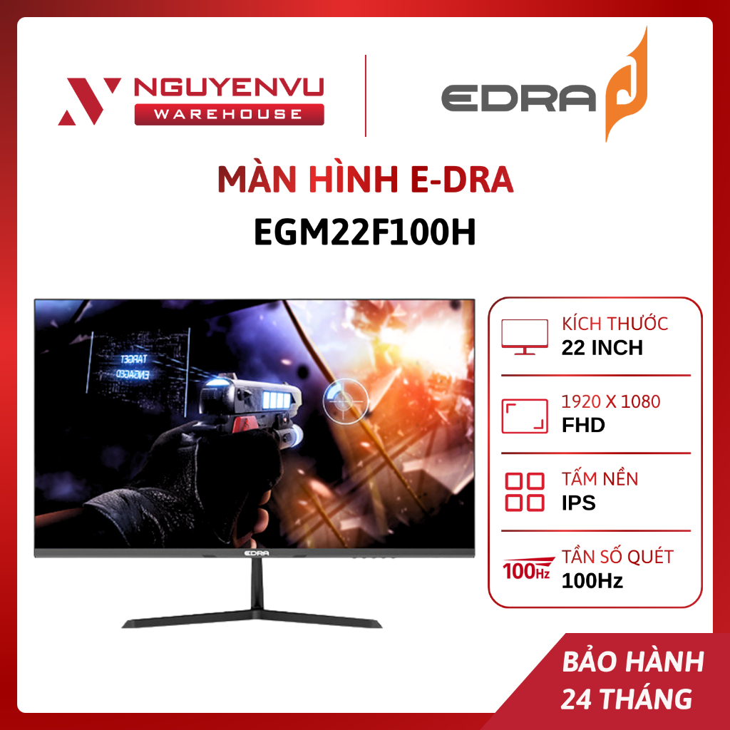 [COMBO] Màn hình Gaming EDRA EGM22F100H 22 Inch (FHD,IPS,100Hz,5ms) | BẢO HÀNH 2 NĂM | FULL VAT