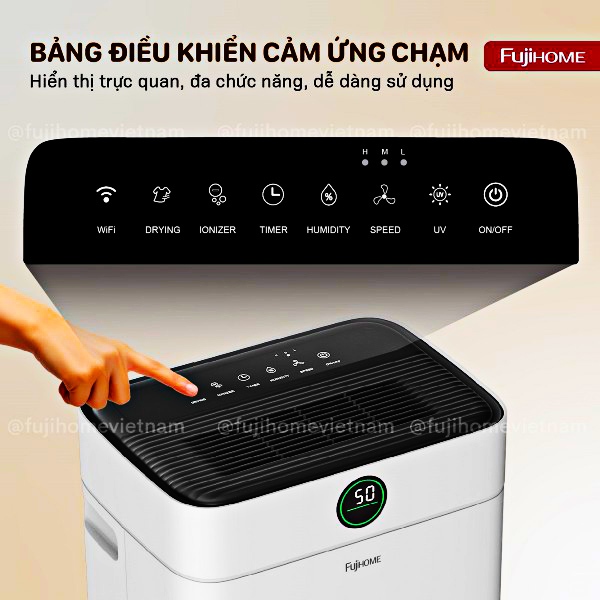 Máy Hút Ẩm Dân Dụng Mẫu Mới 2025 Fujihome DH18W-HEPA – Kết Nối Wi-Fi & Công Nghệ Lọc Không Khí
