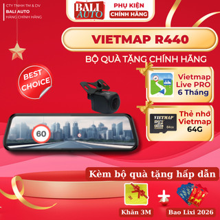  Camera hành trình VIETMAP R440  Mới 2025  4K cảnh báo giao thông ghi hình trước sau hỗ trợ lùi xe 