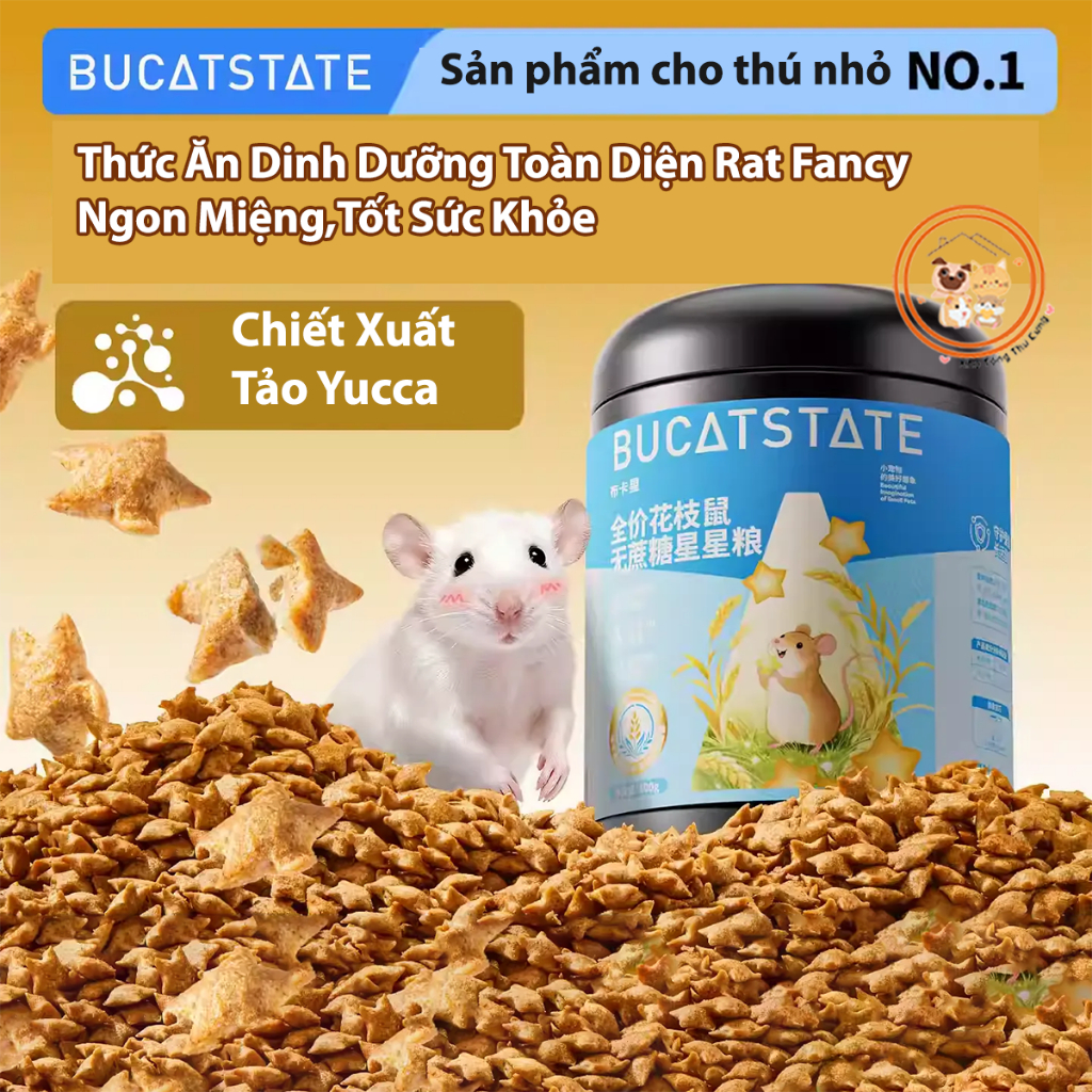 Thức Ăn Dinh Dưỡng Rat Bucatsate Cho Fancy Rat mọi lứa tuổi,dinh dưỡng cân bằng,tốt cho hệ tiêu hóa,