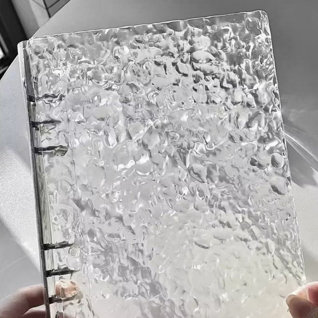 Binder A5 trong suốt vân sóng nước, hiệu ứng giả nước chất liệu Acrylic binder A5 dùng để đựng card,