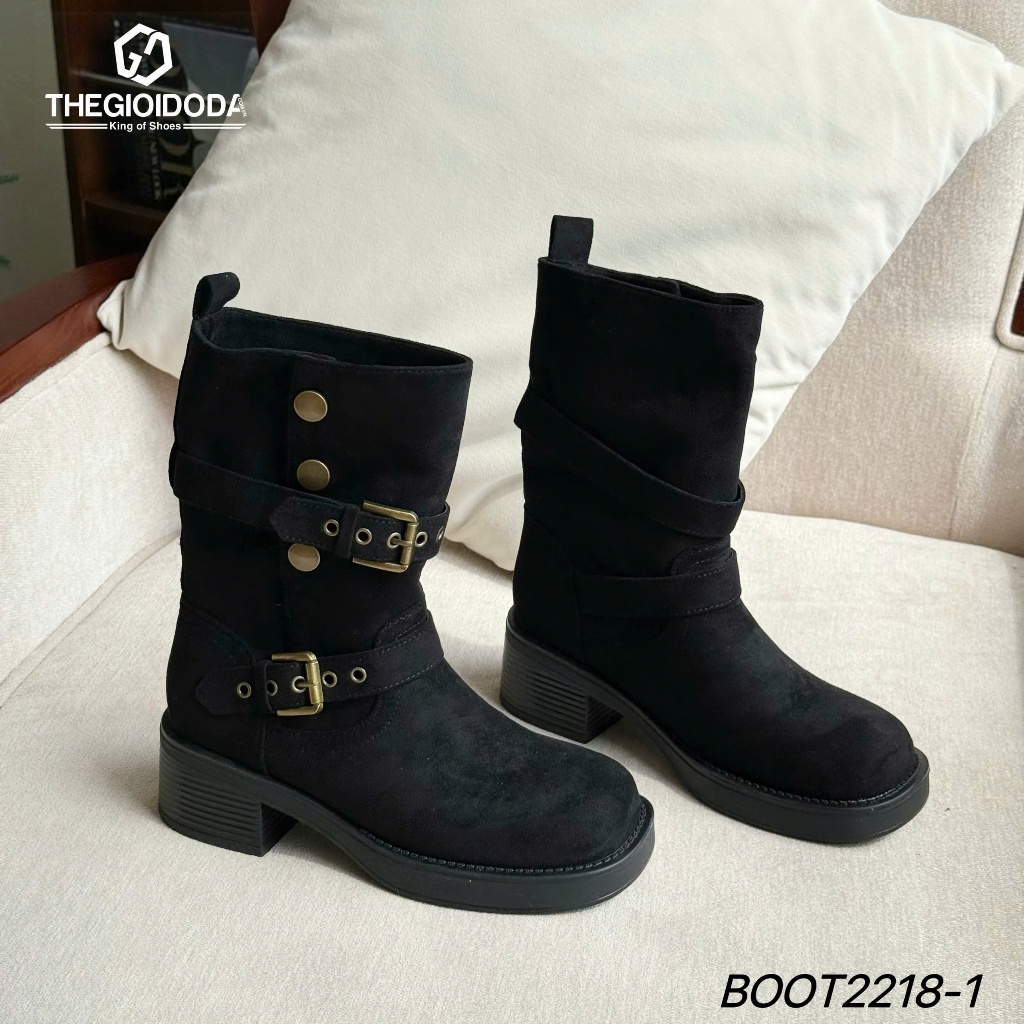 BỐT NỮ CAO CỔ DA LỘN NHẬP KHẨU CAO CẤP BOOT2218-1
