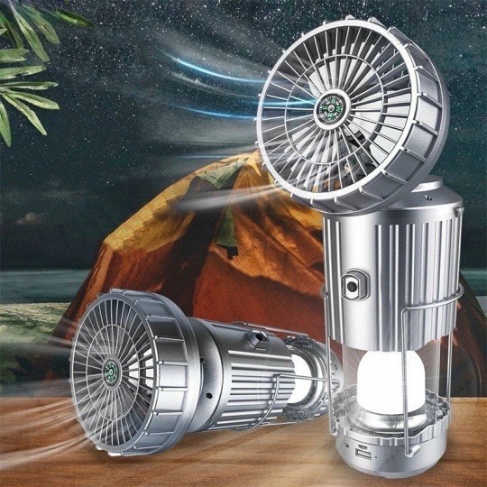 Đèn Lều 3in1 Đa Năng – Đèn LED Ngoài Trời – Quạt Gập – Sạc USB – Năng Lượng Mặt Trời Cao Cấp