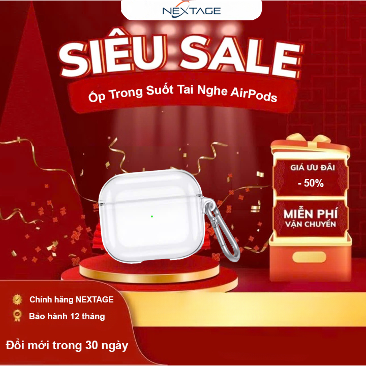 Ốp Bảo Vệ Tai Nghe Trong Suốt - Chất Liệu Silicon - Chống Ố - Chống Xước - Chống Va Đập - Chính Hãng NEXTAGE