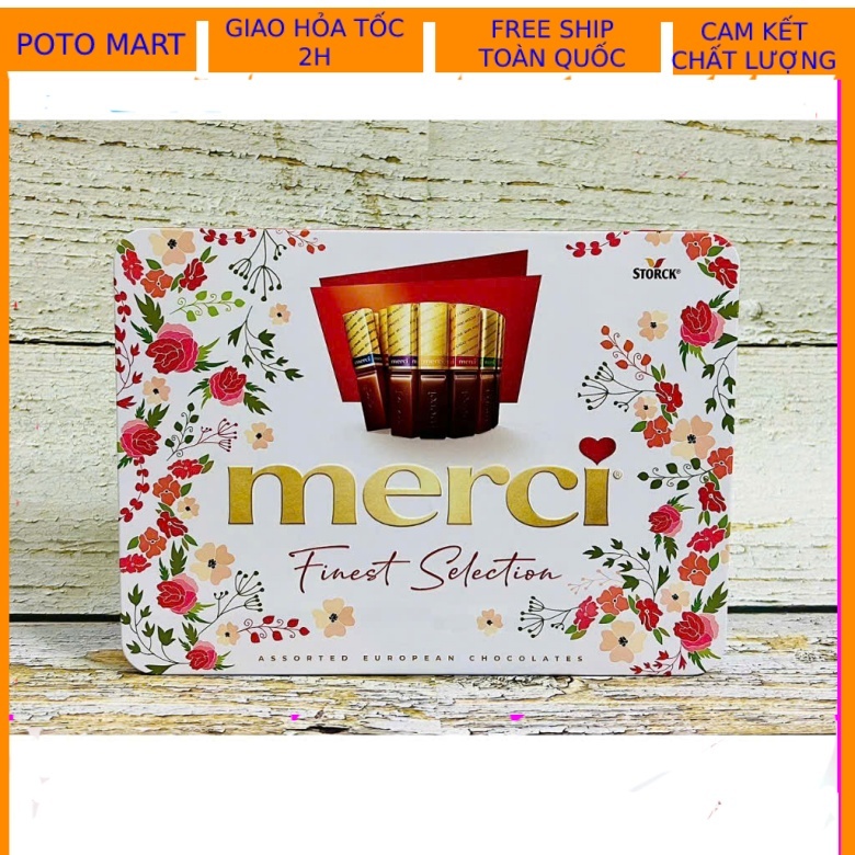 Hộp quà Sô-cô-la hỗn hợp Merci Finest Selection hộp Thiếc 250g