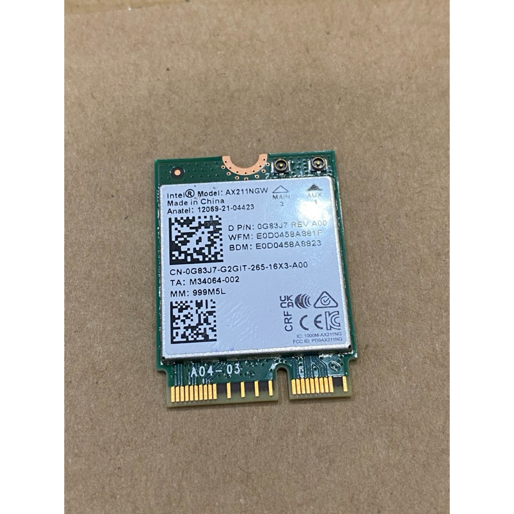 Card Wifi 6E Intel AX211 211 M2 2230 Cnvio2 3 băng tần 2.4-5-6GHz Bluetooh 5.3 ( Tháo Máy )