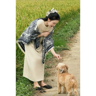 ĐẦM THUN LEN XUÔNG CỔ TRÒN DÁNG DÀI QUA GỐI CHẤT ĐẸP ĐỦ SIZE CO DÃN