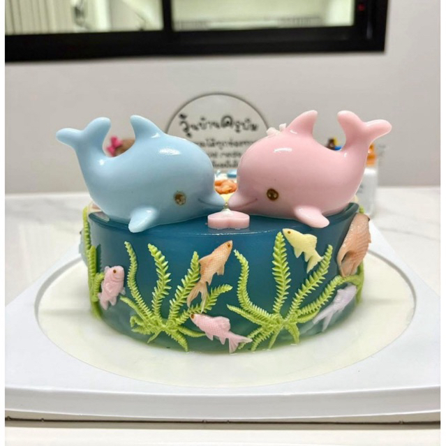 Khuôn silicon cá heo khuôn cá voi 4D mã CV91