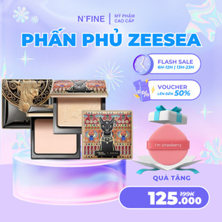  Phấn phủ Zeesea Refreshing Silky Powder dạng nén kiềm dầu chống nước phiên bản Mèo Ai Cập 