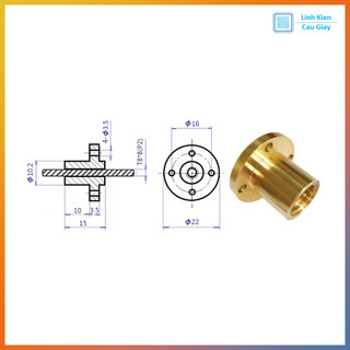 Đai ốc trục vít me T8, bước 2mm và 8mm