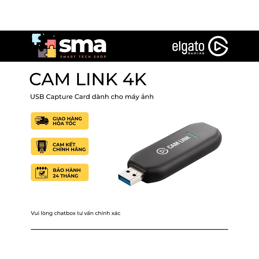 USB Phát Lại Hình Ảnh Elgato Cam Link 4K Dành Cho Máy Ảnh - Bảo Hành 24 Tháng