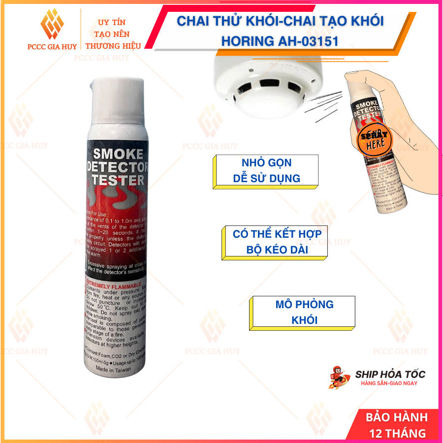 Chai xịt tạo k.h.ó.i Horing AH-03151-Chai thử kh.ó.i để test thử đ.ầ.u b.á.o kh.ó.i