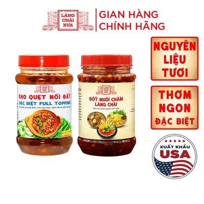 Combo 2 hủ gồm Kho quẹt nồi đất 250g và Sốt muối chấm làng chài 290g Làng Chà Xưa nguyên liệu tươi