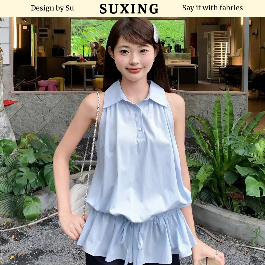 Áo sơ mi cổ yếm kiểu nữ thời trang nữ - Suxing - M07