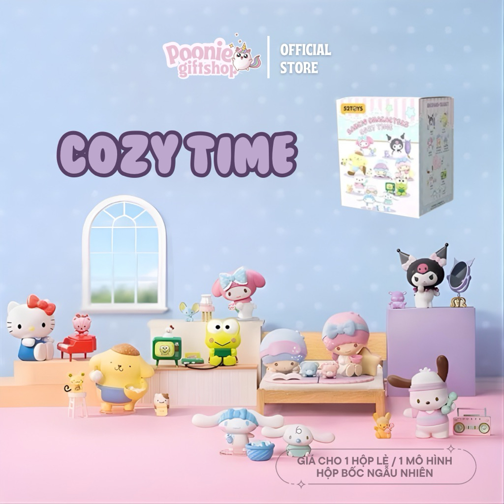 [ CHÍNH HÃNG 52TOYS ] Hộp mô hình Blindbox Sanrio Cozy Time