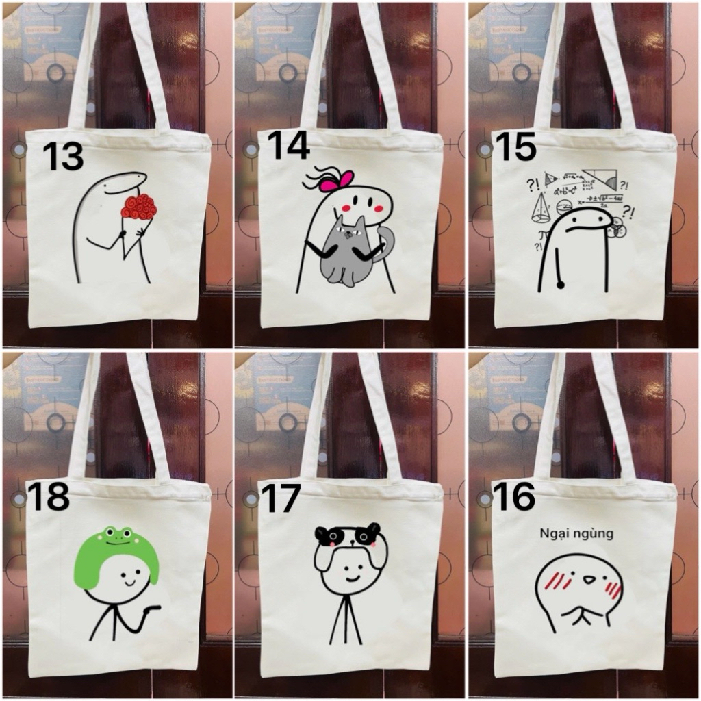 Túi xách hình người que meme / túi người que cute/ túi tote meme người que