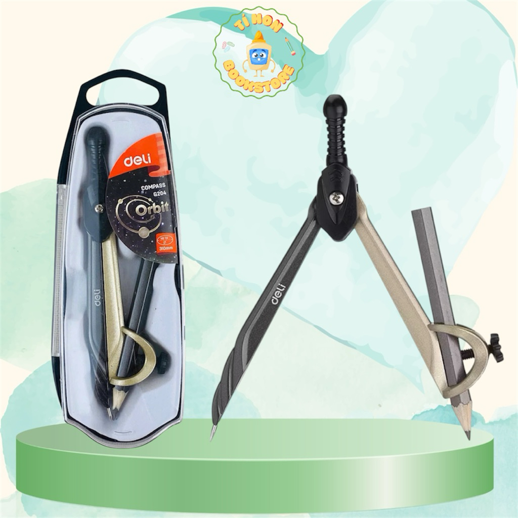 COMBO 5 Bộ Compa Kèm Bút Chì Gỗ - Deli EG20402