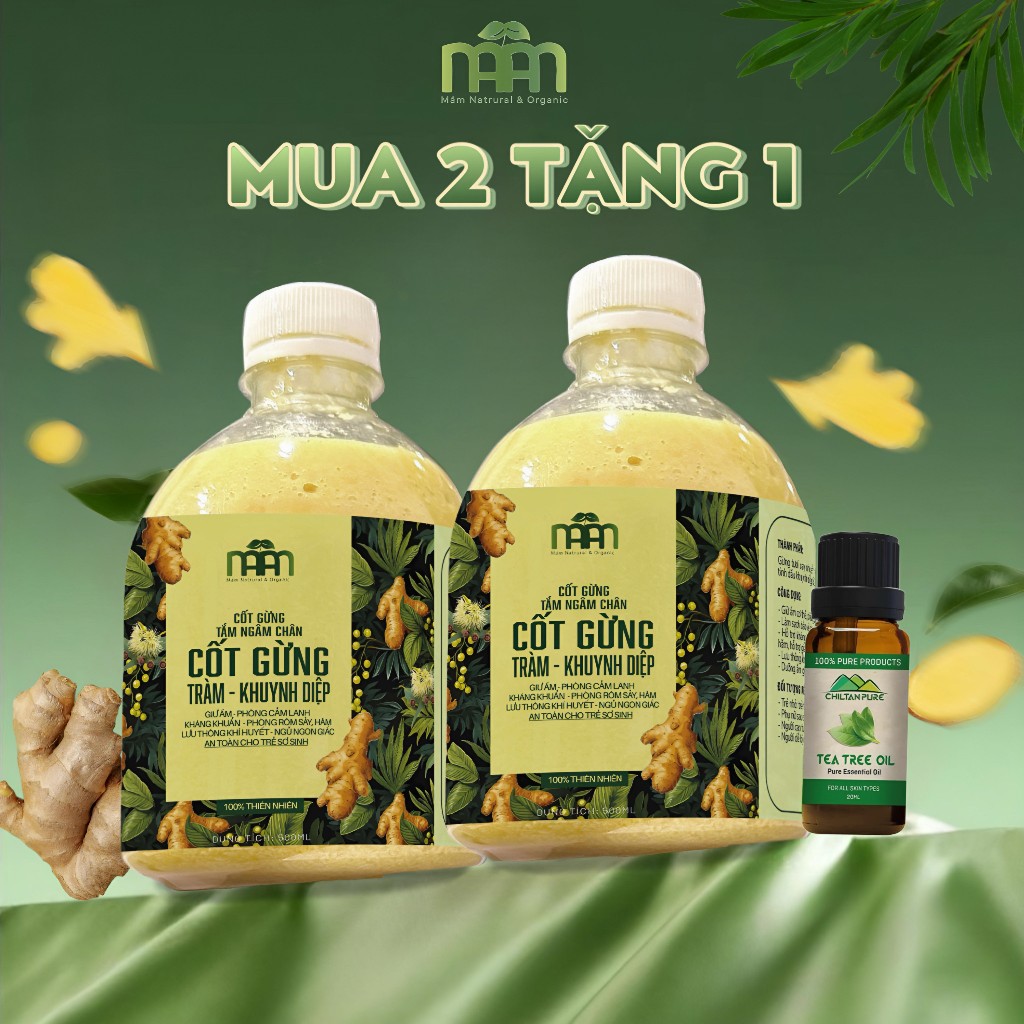 Cốt Gừng Tràm Khuynh Diệp Giúp Giữ Ấm Cơ Thể Cho Bé 500ml - Nước Cố Gừng Ngâm Chân, Tắm Cho Bé