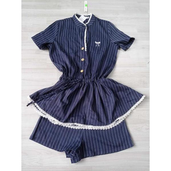 BANAMO thanh lý - Set sọc dọc viền ren bymo - SIZE S