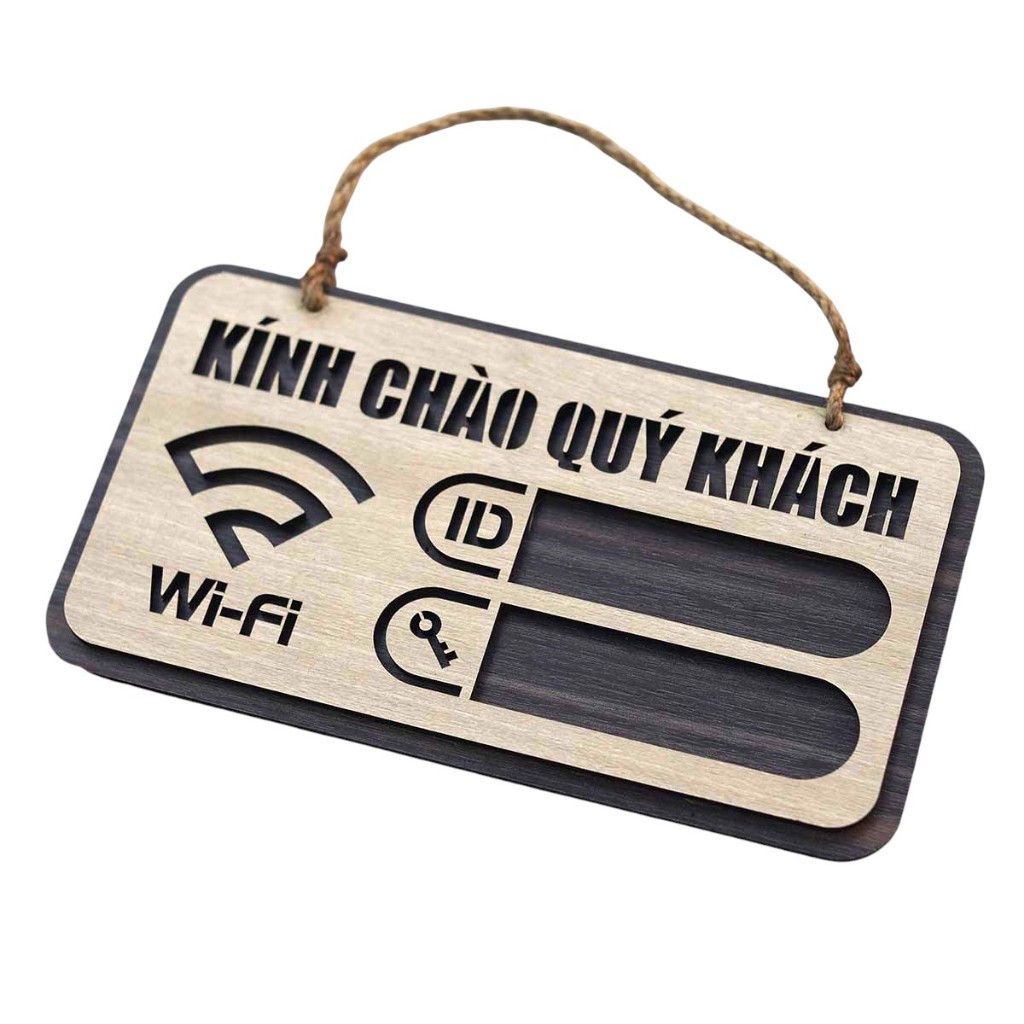 Bảng Wifi Gỗ Decor trang trí thông tin wifi TW02