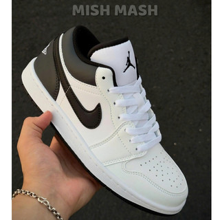 Giày Sneaker Jd1 Low Panda Classic Cut Trắng Gót Đen