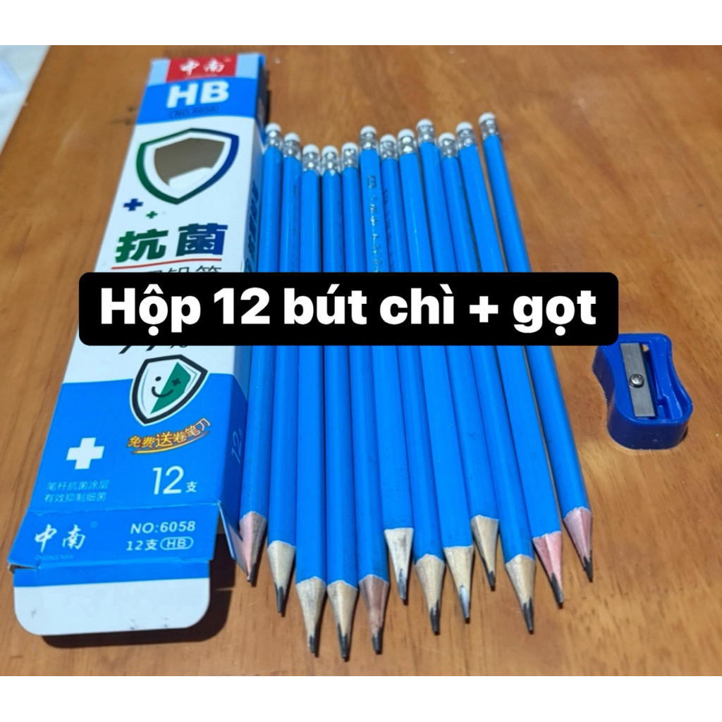 Bút chì xanh HB chì mềm ít gãy, dễ gọt, chì phác thảo, bút chì gỗ học sinh