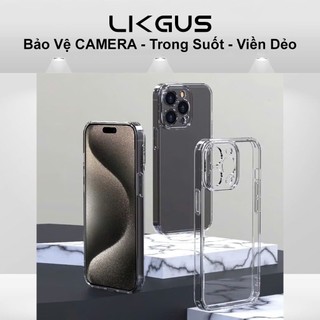 Ốp Lưng Iphone Trong Suốt LIKGUS Bảo Vệ Camera - CAMSHIELD Chống Sốc Chống Ố Vàng cho Ip 12 13 14 15 16 17 Pro Max 