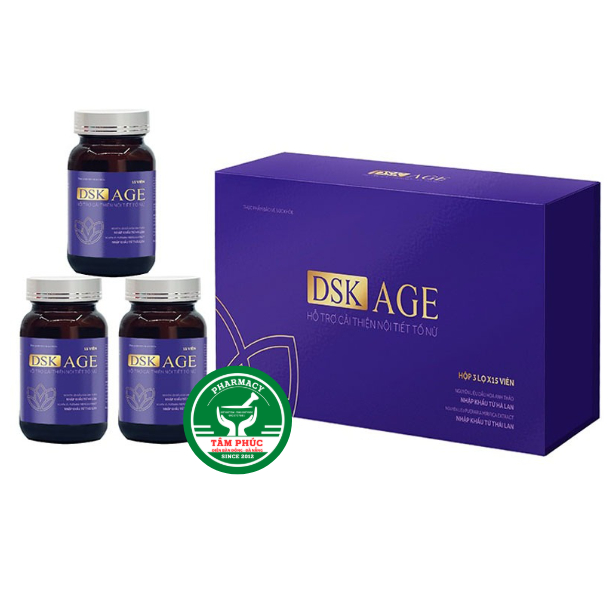 DSK AGE VSHINE _Hỗ Trợ Cải Thiện Nội Tiết Tố Nữ _ Hộp 3 Lọ x 15 Viên