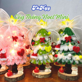  Cây Thông Noel Mini Kẽm Nhung 20cm 25 cm Để Bàn Có Đèn Led Và Tiểu Cảnh Decor Trang Trí Giáng Sinh Quà Tặng Noel 