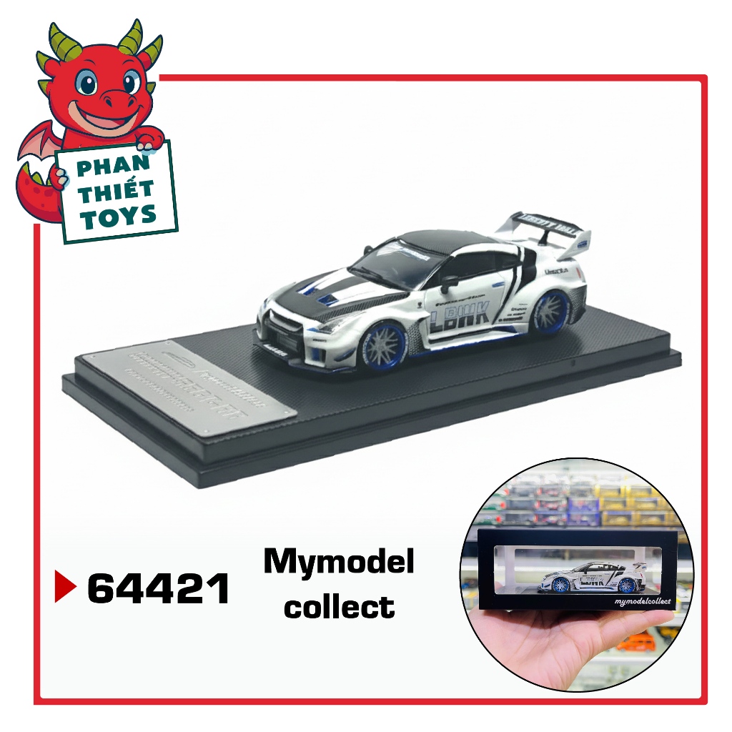 Mô hình xe Nissan GTR R35 Liberty Walk LBWK tỉ lệ 1:64 Mymodelcollect  64421
