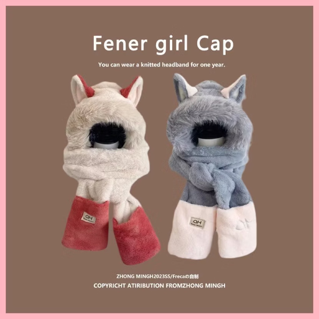 Găng tay và Khăn Quàng Cổ Firefox - Ba Mảnh Ấm Áp Phù Hợp Trượt Tuyết