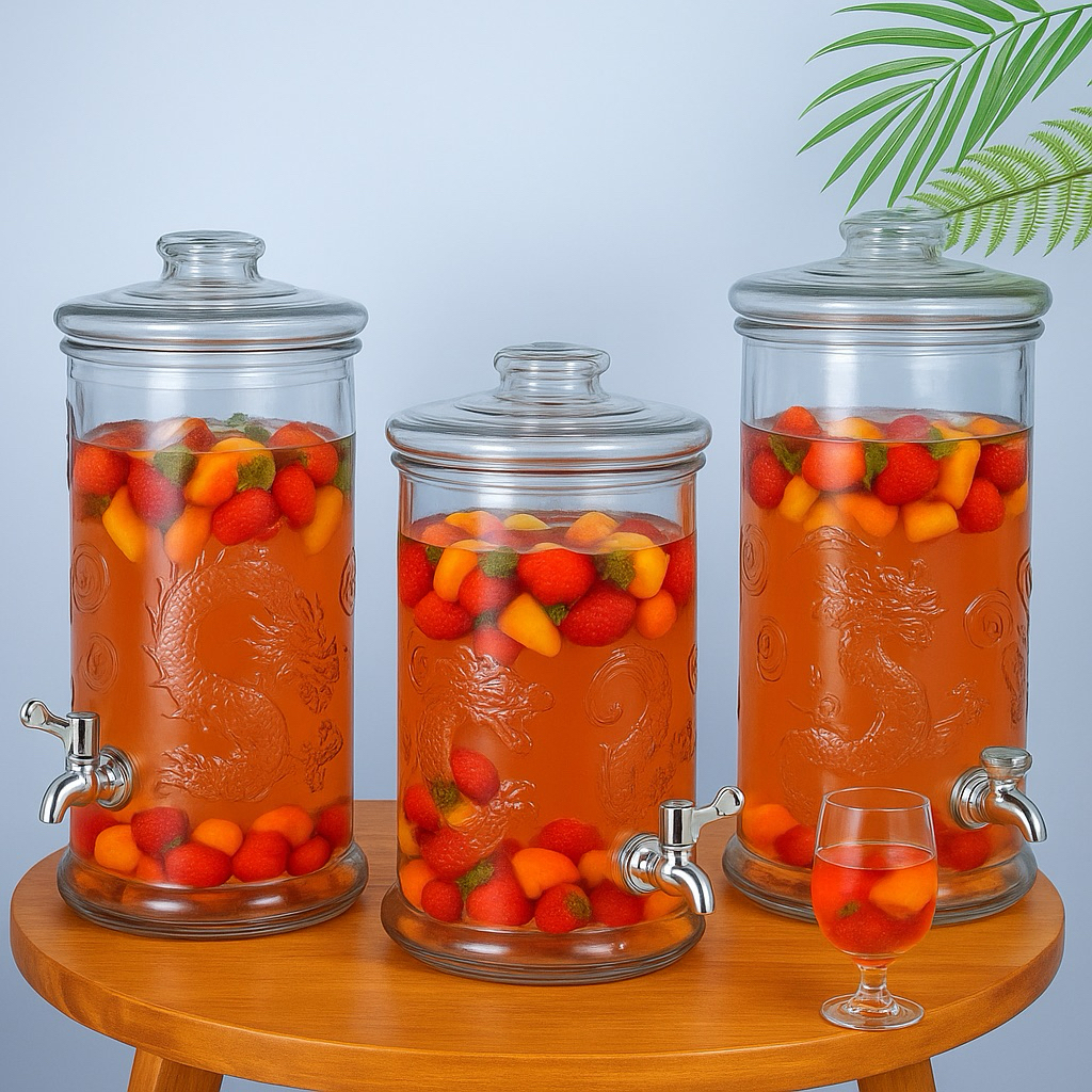 Trụ rồng thuỷ tinh ngâm rượu 6 lít - 8 lít - 10 lít - 12 lít - 15 lít