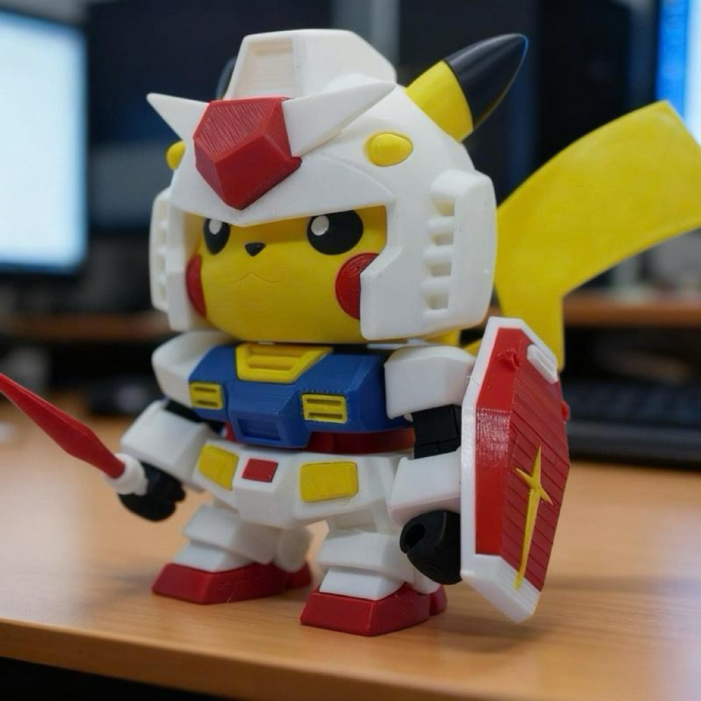Mô hình đồ chơi pikachu gundam mecha gundam pikachu in 3d đồ chơi trẻ em cho bé