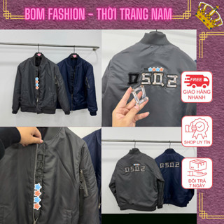  Áo Khoác Bomber Nam Nữ Q2 Khóa Kéo 2 Chiều Họa Tiết In Nổi + Dán Mếc Cực Chất - Trần Bông Giày Dặn 