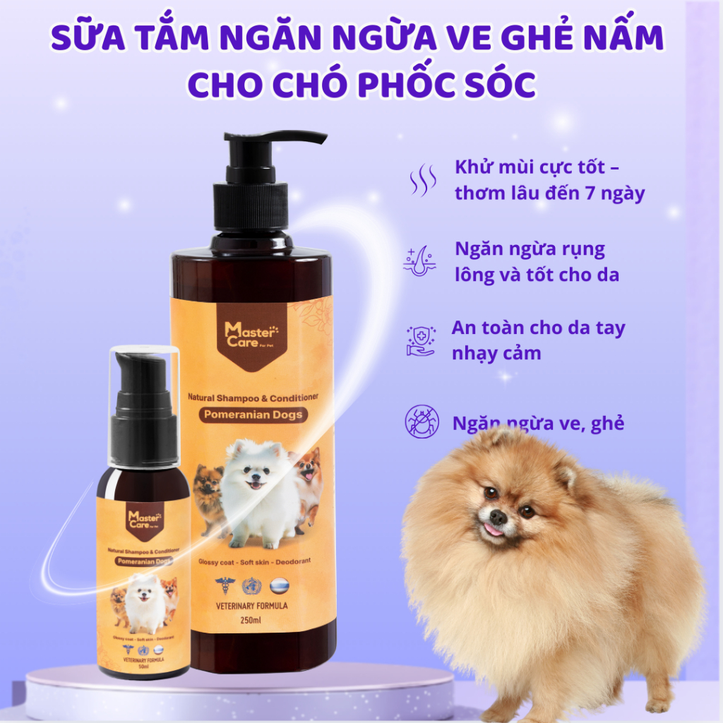 Sữa tắm cho Chó Phốc Sóc thơm lâu, khử mùi hôi, mượt lông, không cay mắt MasterCare