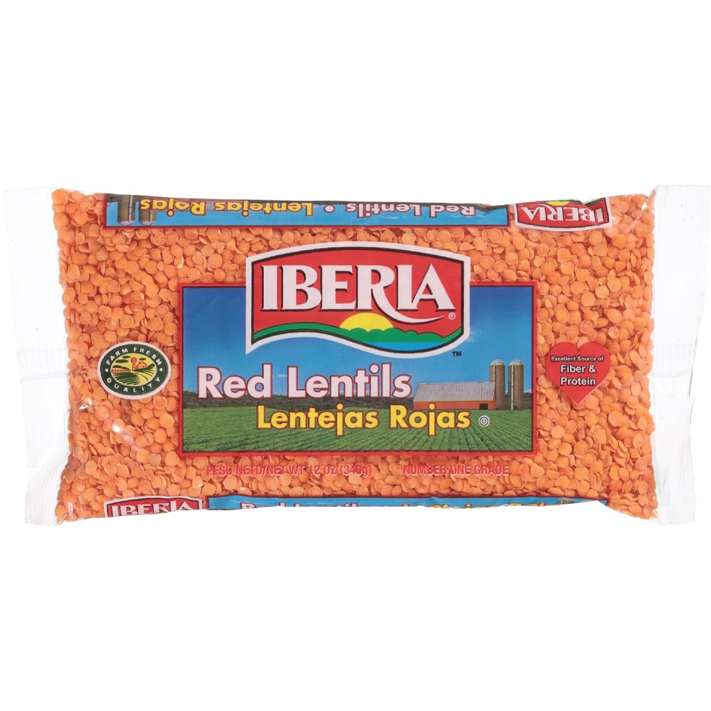 ĐẬU LĂNG ĐỎ Iberia Red Lentil Beans, BỔ SUNG ĐẠM & XƠ, 340g (12 oz)