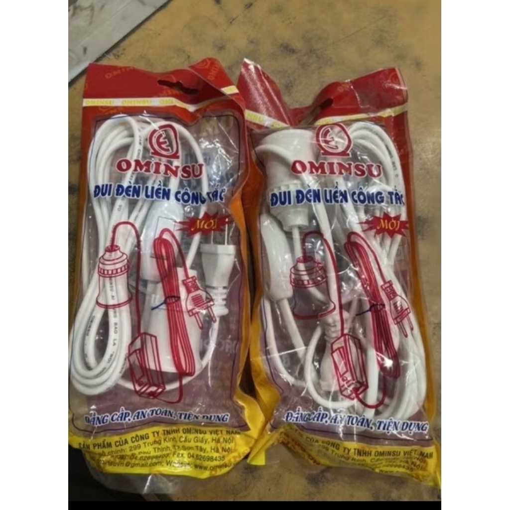 [Chính Hãng] Đui đèn dây liền công tắc Ominsu.