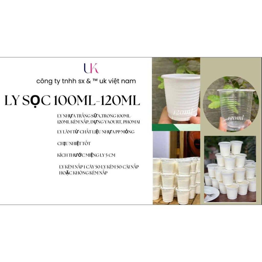 Combo 100,200 ly sữa chua 100ml,120ml