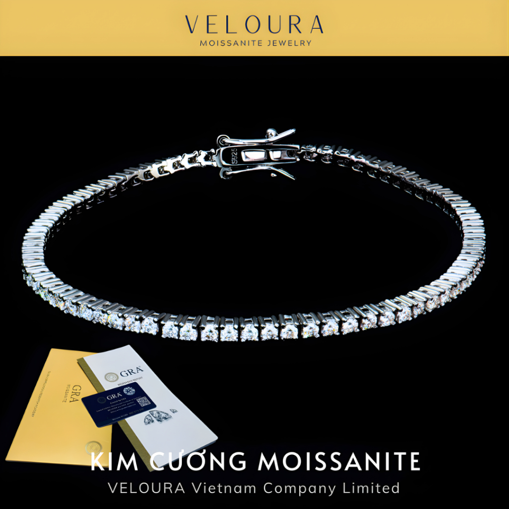 Vòng Tay Tennis Full Kim Cương Moissanite 2mm - Sang Xịn Chuẩn Luxury | VELOURA VJVT024